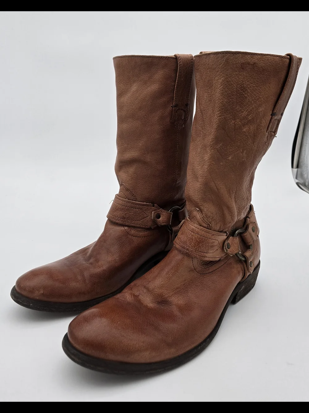 Mens Frye Carson Harness Boots 9.5 D Brown